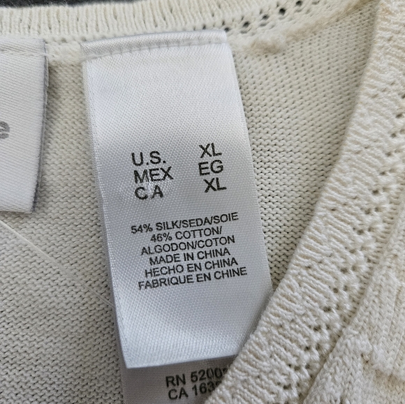 NWT - Silk Blend Liz Claiborne Cream Jersey - Size XL - Picture 8 of 10